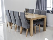 Stół dębowy Nawara i krzesła 8 Wysokie