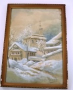 OBRAZ AKWARELA Adela von Molnar XIX/XX w.