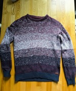 Sweter męski Tom Tailor rozmiar M bawełna burgund granat