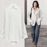 ZARA koszula oversize, 100% jedwab naturalny, ecru, ZW COLLECTION, M - L/XL