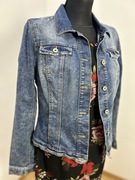 Kurtka jeansowa damska F&F katana denim niebieska m 38 Basic taliowana