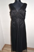 5^ M&S elegancka sukienka  z siateczki i satyny hafty  40/42