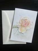 Kartka okolicznościowa ręcznie malowana akwarela róża hand made ślub 
