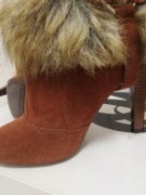 Markowe nowe botki Nine West zamszowe zimowe 