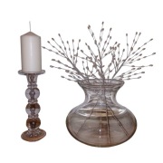 ZESTAW dekoracje wazon świecznik szkło przezroczyste TKMaxx H&Y