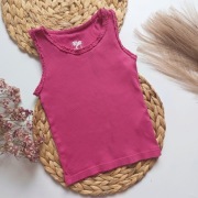Koszulka na ramiączkach 92 prążkowana różowa różowy bawełniana F&F