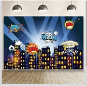 Tło Fotograficzne Superbohater / Komiks – Miasto nocą