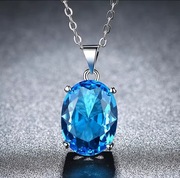 Srebrna zawieszka na łańcuszek z niebieskim oczkiem 