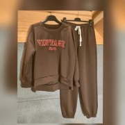 Dres czekoladowy bawełna premium napis VINTAGE nowy