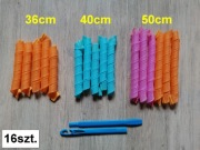 Papiloty sprężynki, spirale, 3 rozmiary 36/40/50cm, 16szt