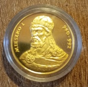 2000 zł Mieszko I złoto Au stan L