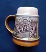 Reklamowy kufel Plzensky Prazdroj - Ditmar Urbach, sygnat. z II poł. XX w. 