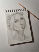 Portret dziewczyna z lizakiem A5