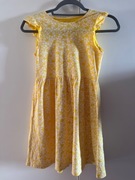 H&M 134/140 żółta sukienka w kwiaty kwiatki