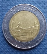 Moneta Włochy 500 lirów 1986