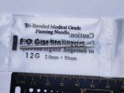Igła do przekłuwania uszu, rozmiar 12 G (2x50 mm)