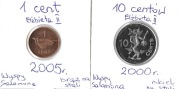 WYSPY SALOMONA, zestaw 2 monet: 1 cent 2005 i 10 centów 2000 Elżb. II UNC!