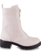 Lekkie Stylowe Jasne Botki z Zamkiem 36