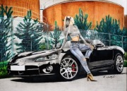 Dodge Viper plakat rysunek prezent A2 60x42 cm