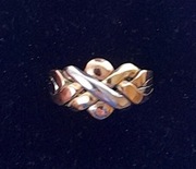 Pierścionek Libanka złoto 585 - trzy kolory złota - 3,72 grama 