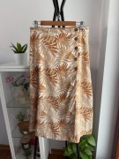 Spódnica midi w palmy ecru beż guziki boho