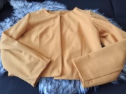 MARYNARKA damska ŻÓŁTA krótka r. XL narzutka VINTAGE MUSZTARDOWA WŁOSKA