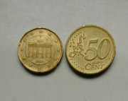Moneta 50 i 20 euro cent niemcy 2002 rok