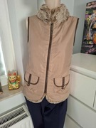 36 S brązowa kamizelka ze sztucznym futerkiem sztuczne futro bezrękawnik