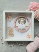 Pamiątka chrztu upominek na komunię urodziny osiemnastkę ramka aniołek