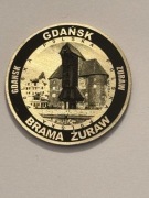Gdańsk. Fi 32 mm.  Alpaka z bursztynem.  Gyges