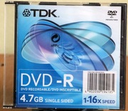 TDK DVD-R 4.7 GB. Pudełka slim. Pakiet 40 sztuk.