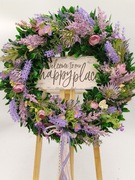 Wianek na drzwi  na bazie sztucznych liści  