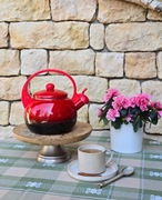 CZAJNIK EMALIOWANY RETRO 2.2L z gwizdkiem – czerwony, MASTERPAN