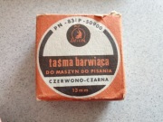 Stara taśma do maszyny do pisania DELFIN czerwono czarna 13mm