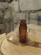 Stare butelki buteleczki medyczne apteczne po lekach 3szt.