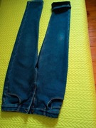 Spodnie dzinsy ocieplane granatowe 158 cm, Reserved
