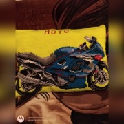 Motocykl MoTo haft krzyżykowy