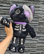 Czarny kot kawaii black Cat skeleton anime 