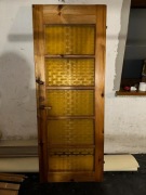 Drewniane drzwi z szybą + futryna 80 cm – do renowacji