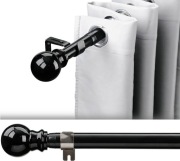 HARRMS Rozciągany Karnisz ze Stali Nierdzewnej, Czarny, 86-213 cm