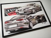 Alfa Romeo 166 plakat wydruk 1/10 prezent A3 42x30