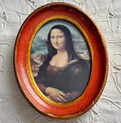 Reprodukcja Mona Lisa obraz w owalnej ramie 15,5 cm x 12 cm