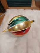 Bombka choinkowa szklana stara z okresu PRL handmade ręcznie malowana