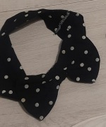 Opaska duża kokarda czarna w kropki pin-up r.80-98 wiosna jesień sesje foto