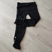 Legginsy damskie 3/4 czarne XL XXL elastyczne nowe bez metki z guziczkami