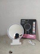 Lusterko do makijażu ze światłami LED, dwustronne lusterko powiększające