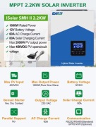 NOWY Inwerter hybrydowy EASUN 2.2KW 12V 230V 80A MPTT SINUS WIFI Gwarancja