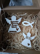 Komunia aniołki anioł prezent od chrzestnych babci