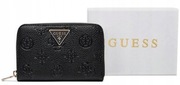 ORYGINALNY SKÓRZANY PORTFEL DAMSKI GUESS CRESIDIA PEONY MEDIUM SLG CZARNY