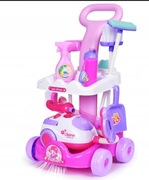 ZESTAW DO SPRZĄTANIA dla dzieci ODKURZACZ WCIĄGA WÓZEK MOP MIOTŁA SPRAY